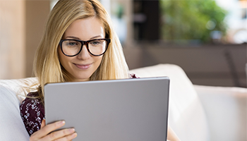 Woman holding tablet