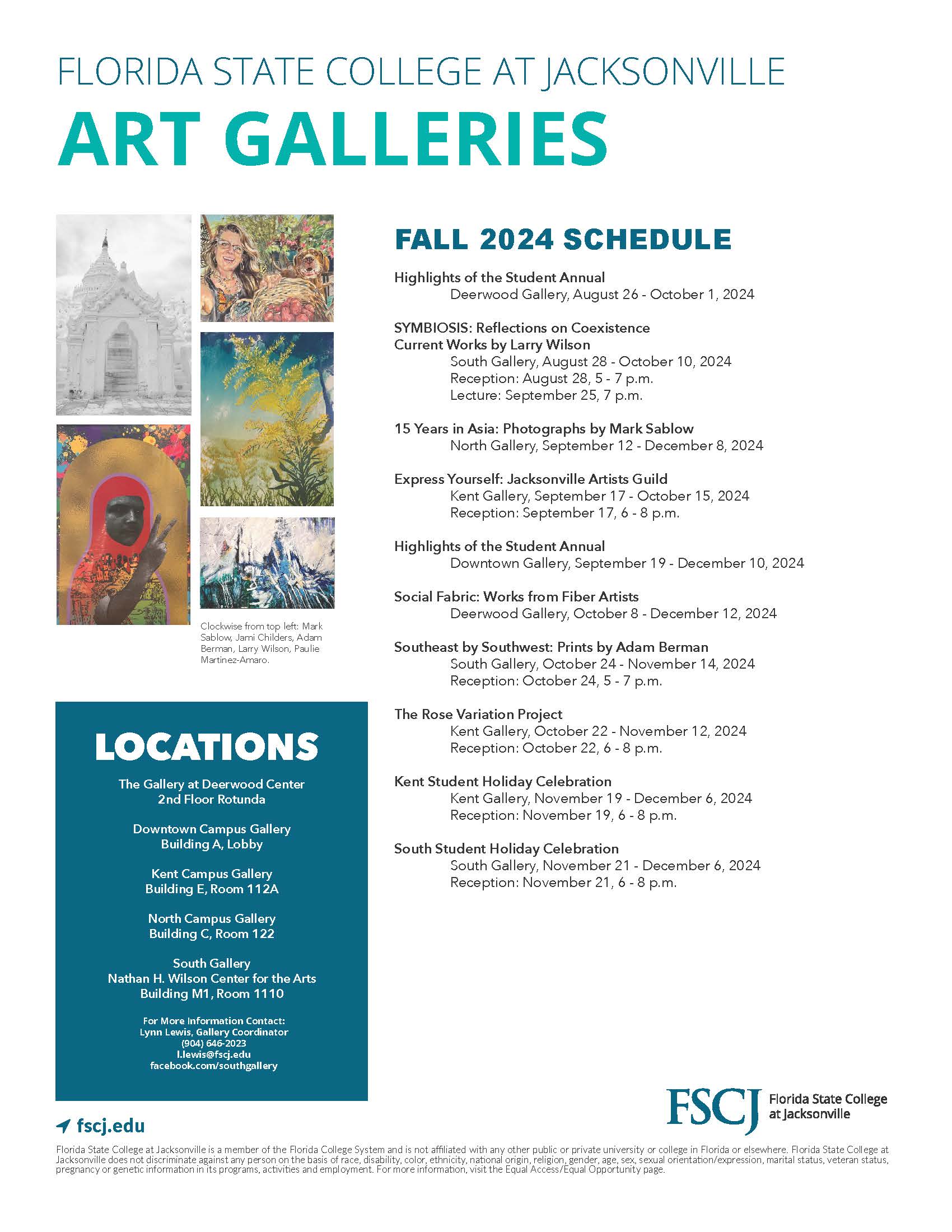 Gallery Schedule 2024 Fall